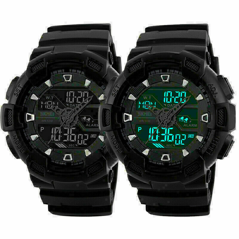 black waterproof digital watch